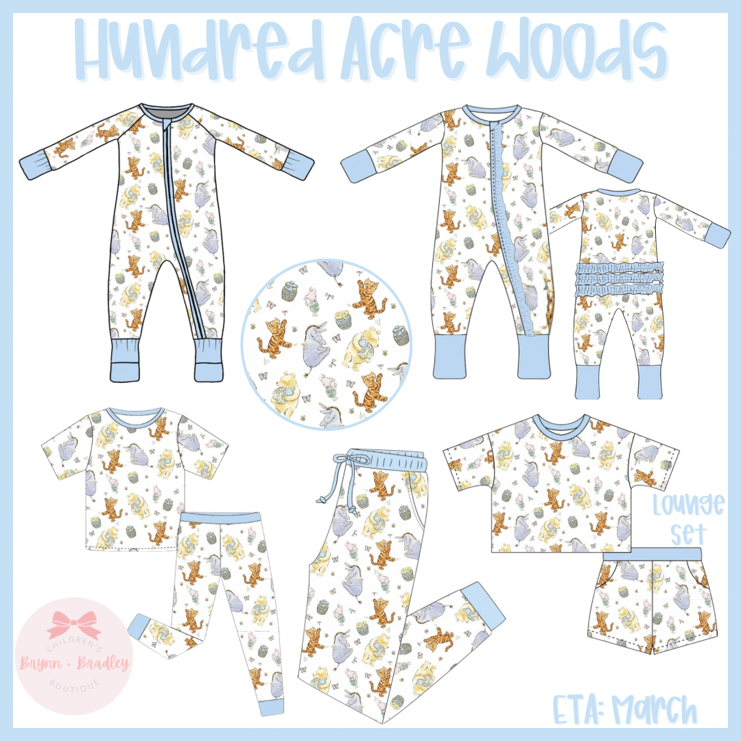 RTS: Hundred Acre Woods Bamboo Short Sleeve Pants Set
