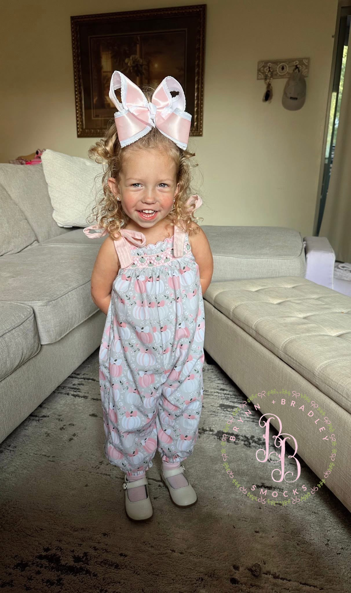 RTS: Pumpkins + Pearls Girl Romper