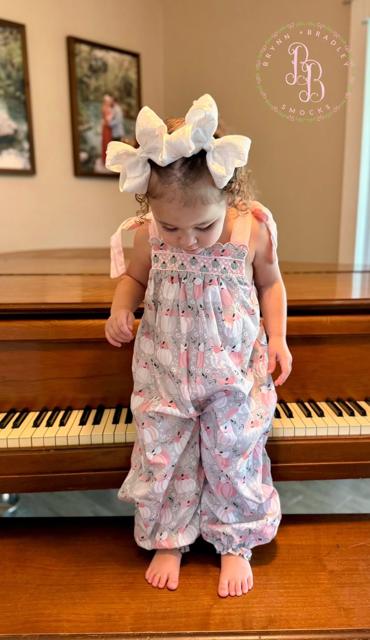 RTS: Pumpkins + Pearls Girl Romper