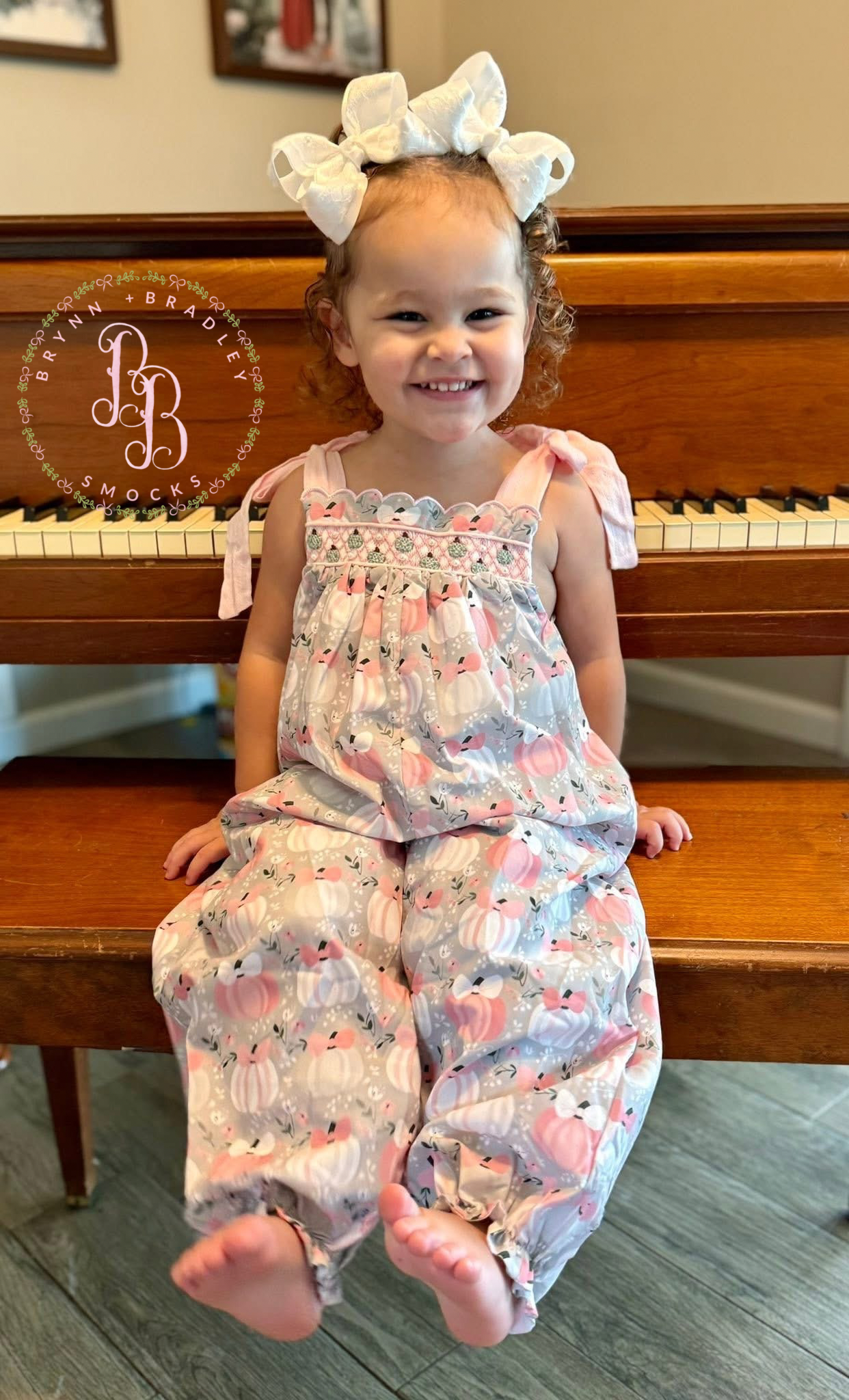 RTS: Pumpkins + Pearls Girl Romper