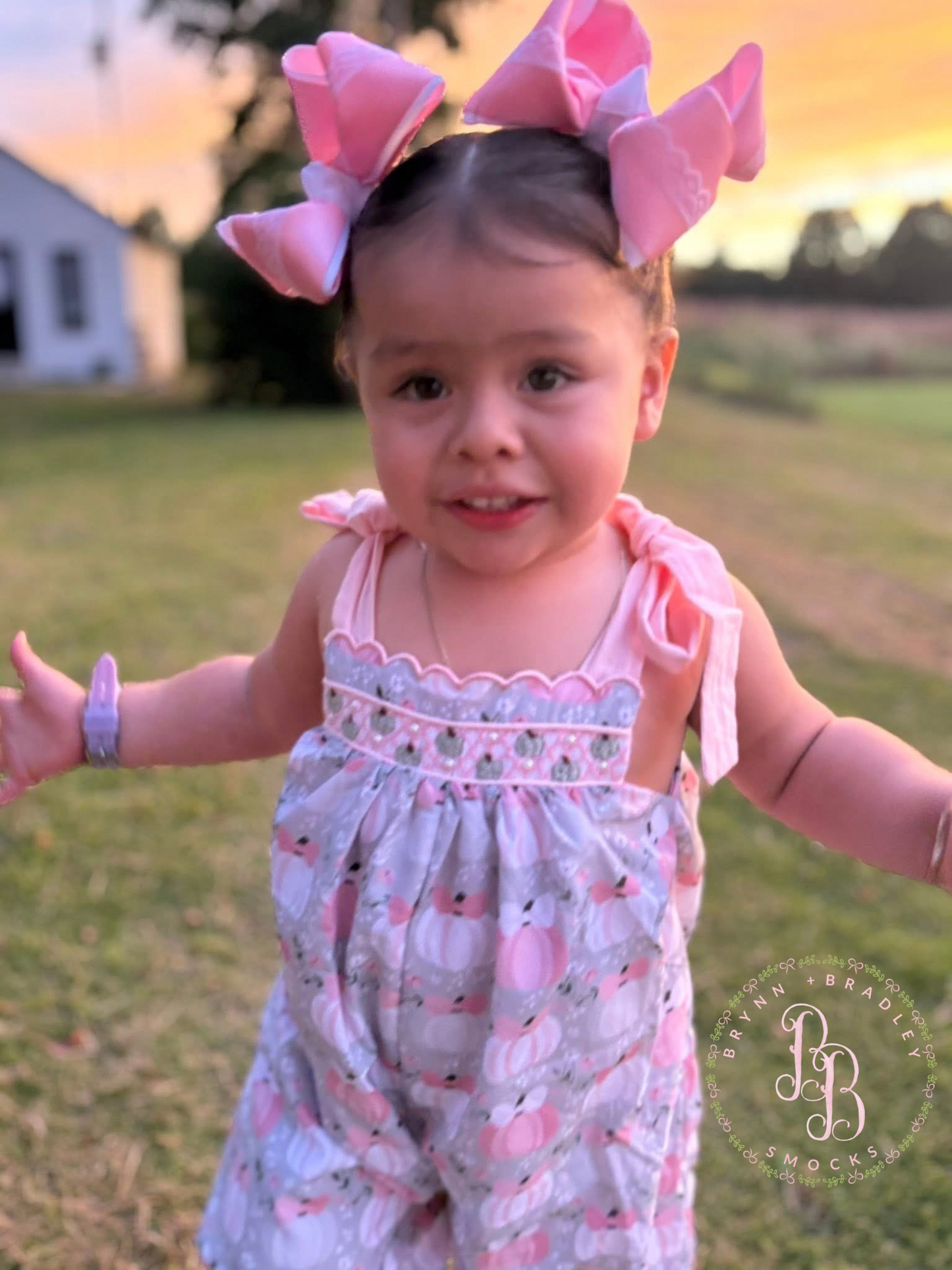 RTS: Pumpkins + Pearls Girl Romper
