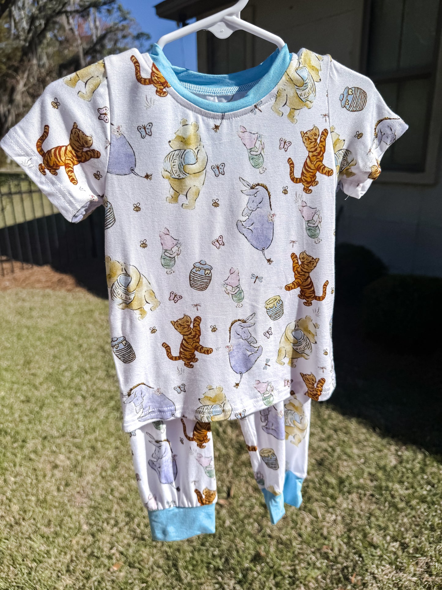 RTS: Hundred Acre Woods Bamboo Short Sleeve Pants Set