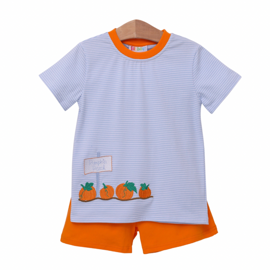RTS: Boy’s Pumpkin Patch Shorts Set