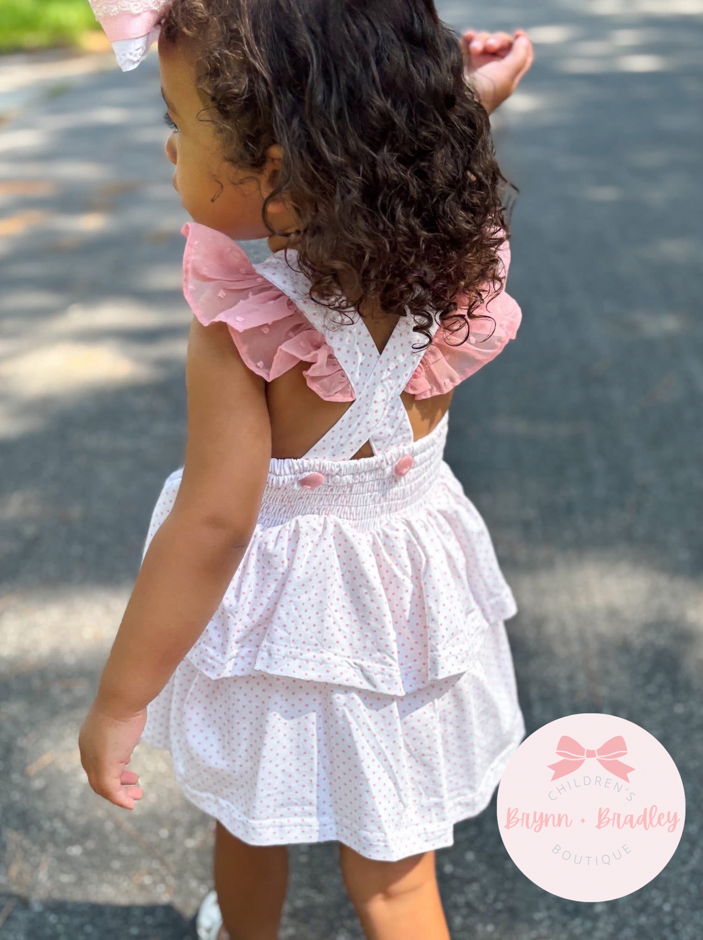 RTS: Bitty Dot Floral + Pearls Girl Skirted Bubble