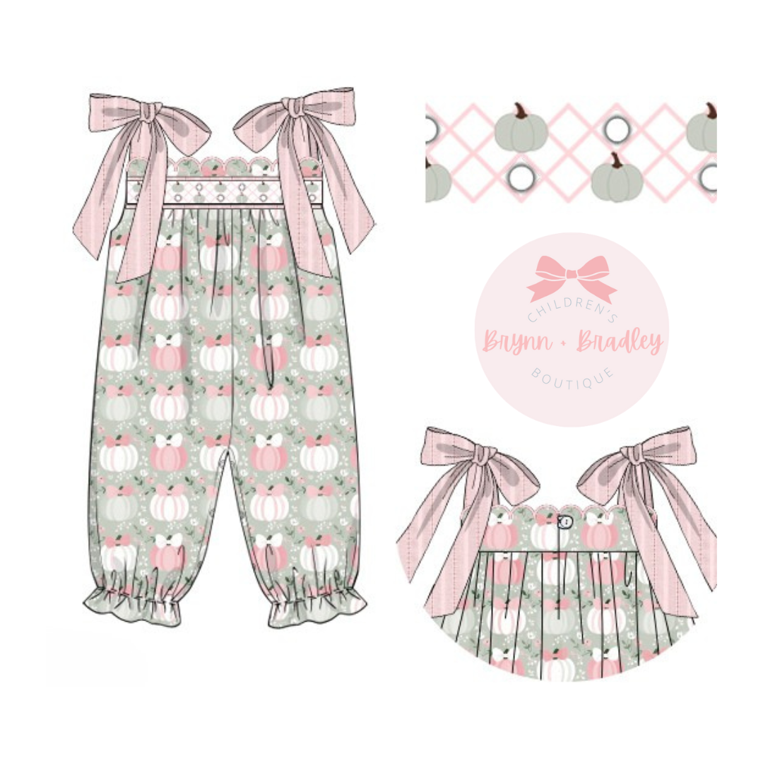 RTS: Pumpkins + Pearls Girl Romper