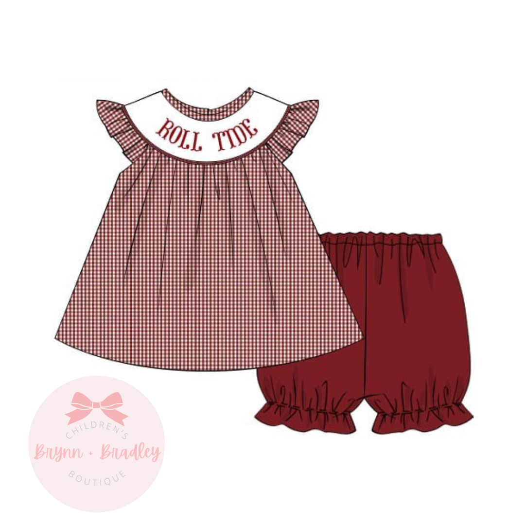 PO17: Crimson + White Gameday Girl Shorts Set