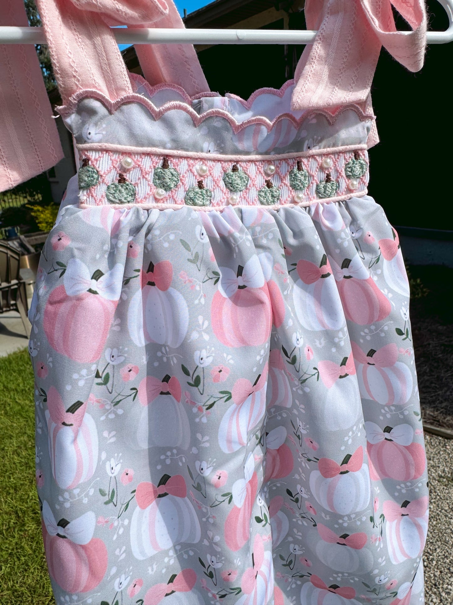 RTS: Pumpkins + Pearls Girl Romper