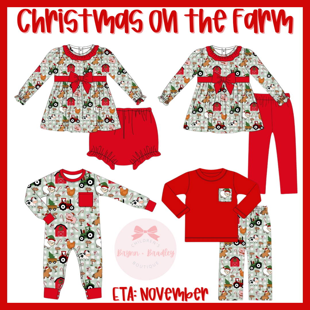 RTS: Girl’s Christmas on the Farm Diaper Set
