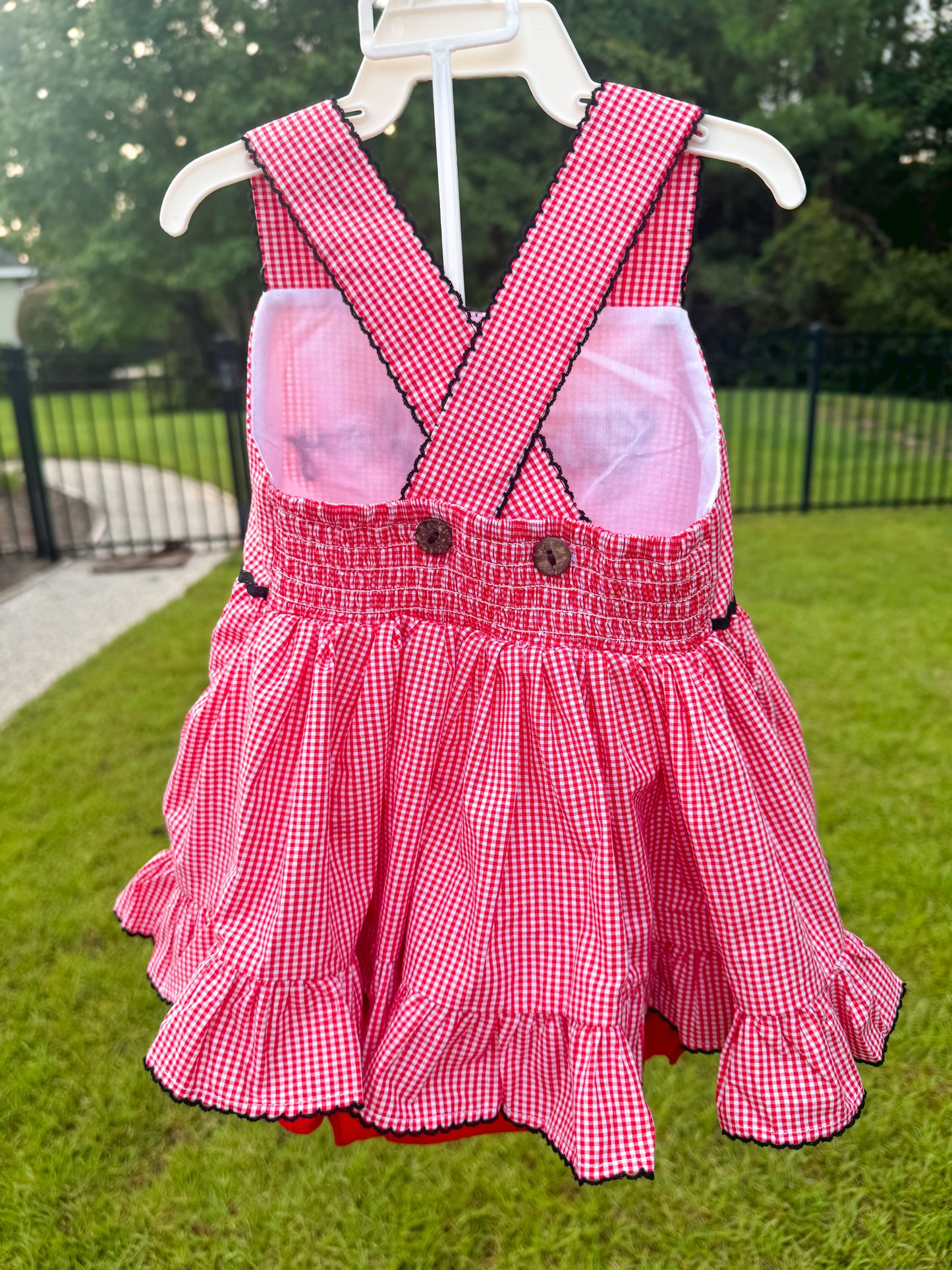 RTS: Gingham Gameday Glory Glory Girl Diaper Set