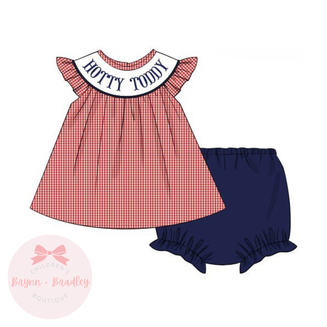 PO17: Navy + Red Gameday Girl Diaper Set