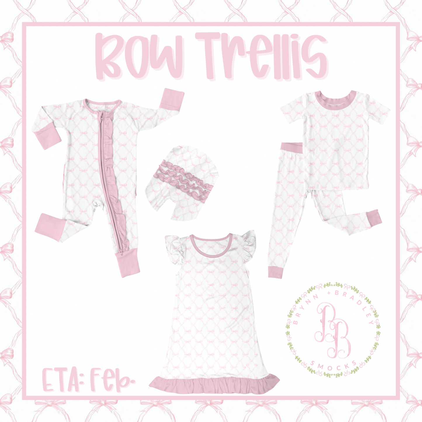 WS Preorder: Black Friday Bamboo: Bow Trellis Collection- ETA: February