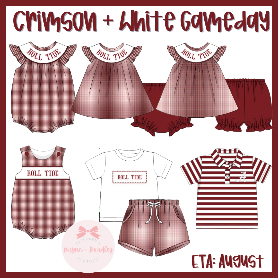 PO17: Crimson + White Gameday Boy Shorts Set