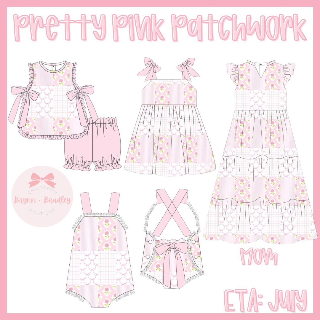 RTS: Pretty Pink Patchwork Girl Sunsuit