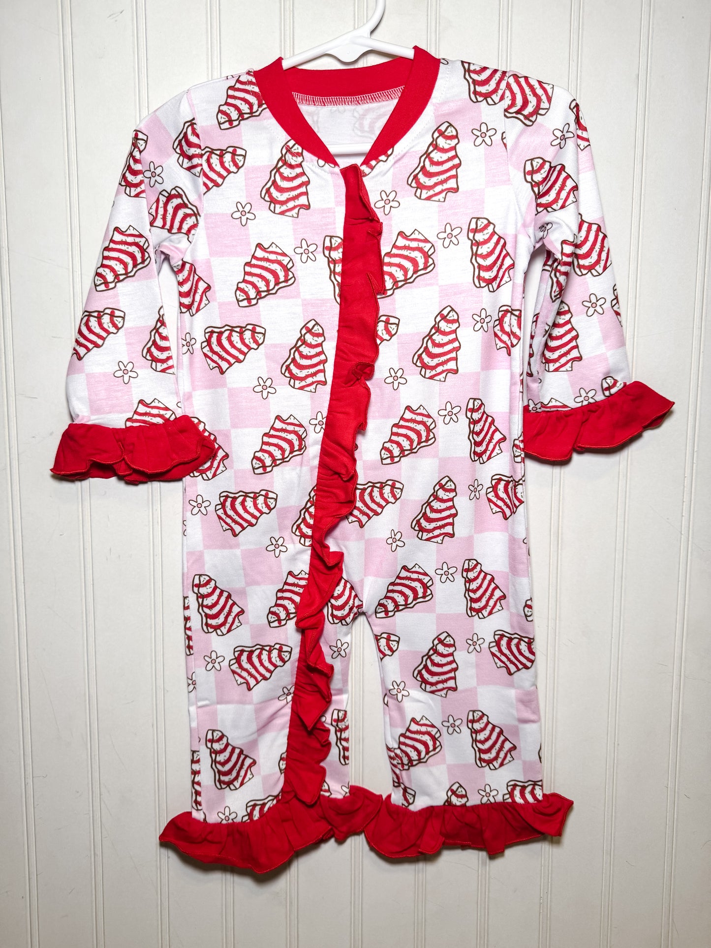 RTS: Girl Christmas Tree Cakes Ruffle Zippy