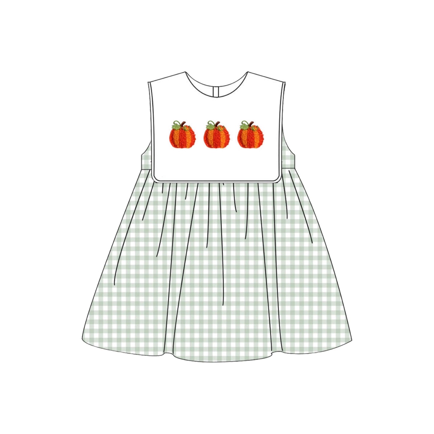 RTS: Girl’s Pumpkin Bib Dress