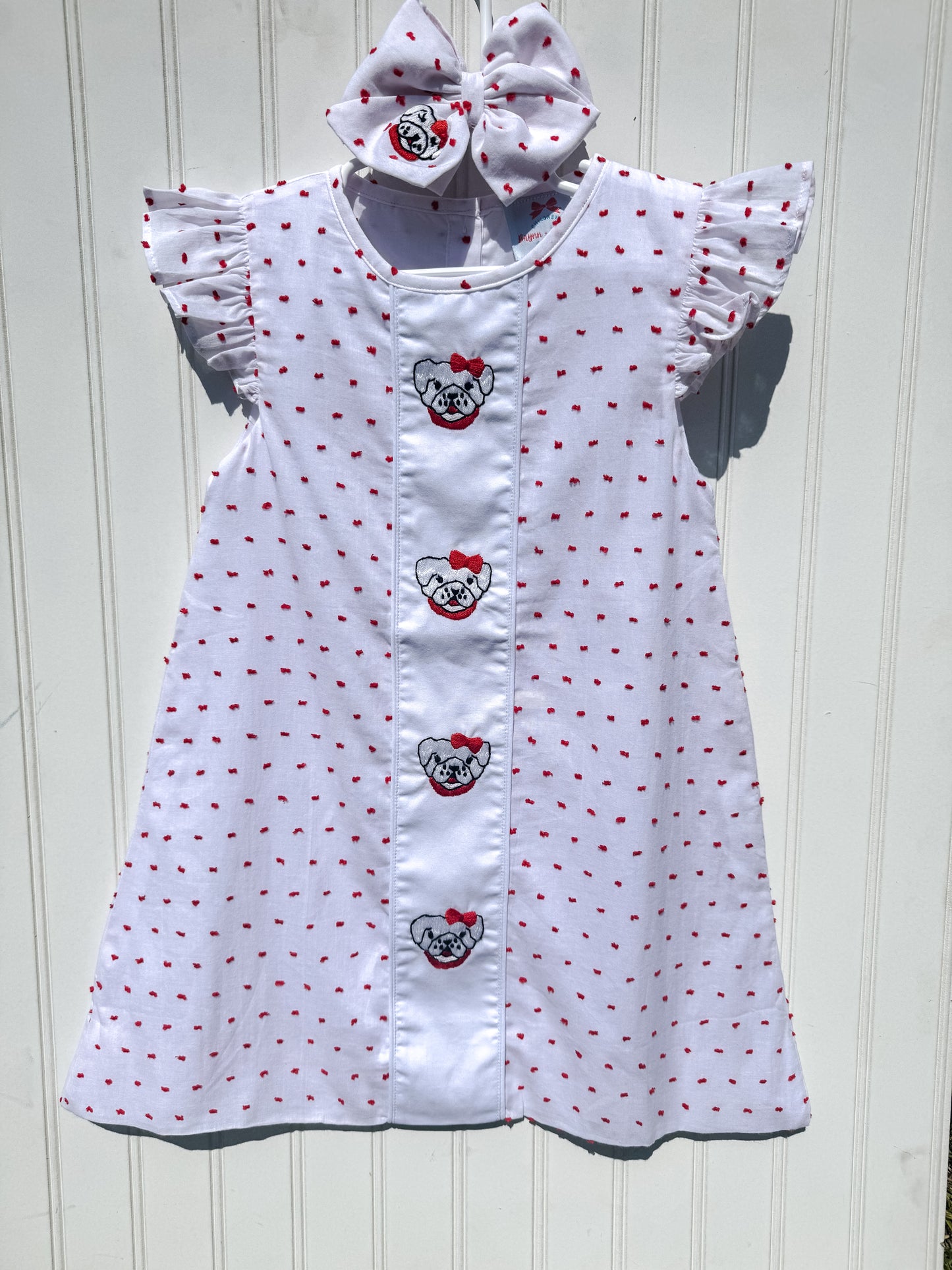 RTS: Girl’s Swiss Dot Bulldog Dress