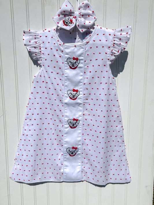 RTS: Girl’s Swiss Dot Bulldog Dress