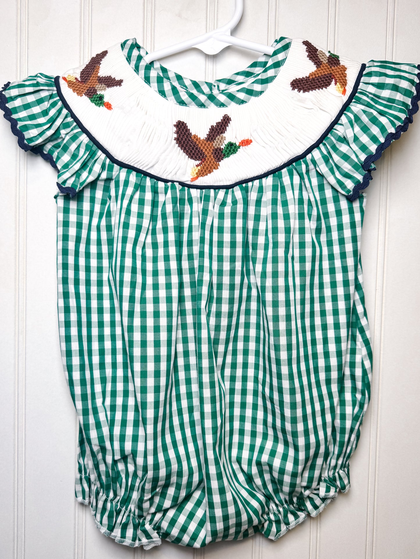 Girl’s Mallard Smocked Bubble