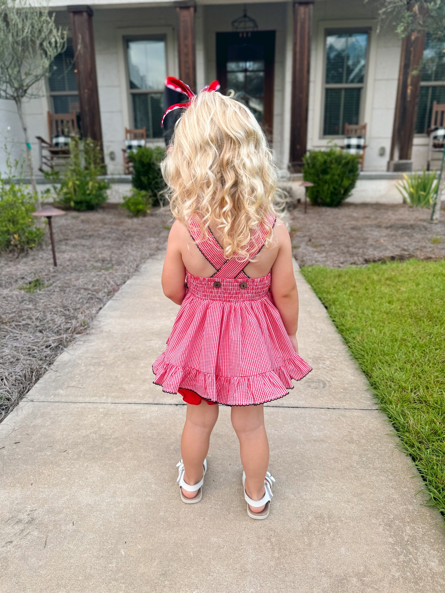 RTS: Gingham Gameday Glory Glory Girl Diaper Set