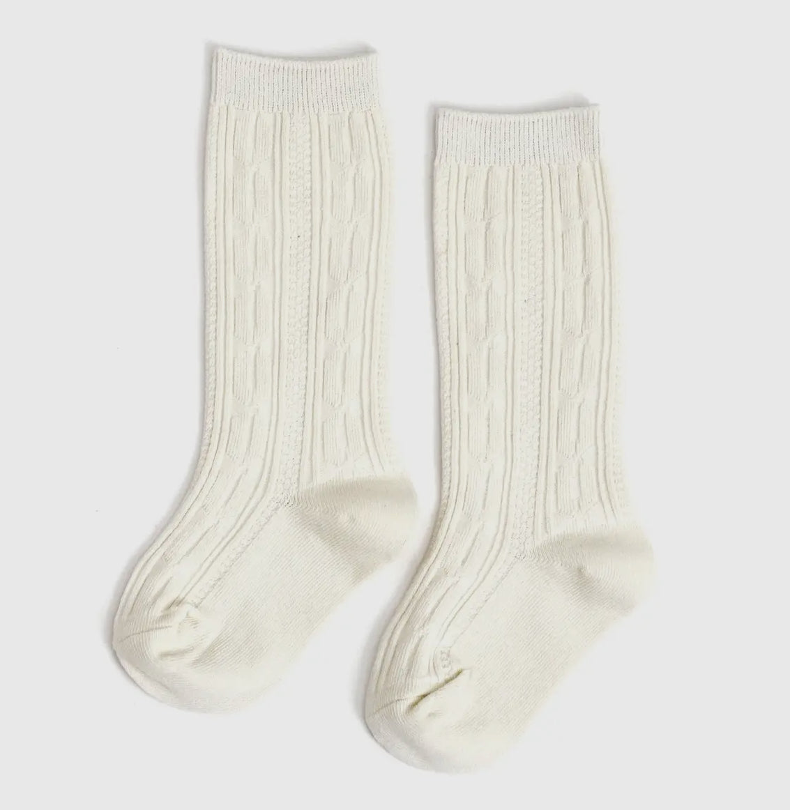RTS: Little Stocking Co. Ivory Cable Knit Knee High Socks