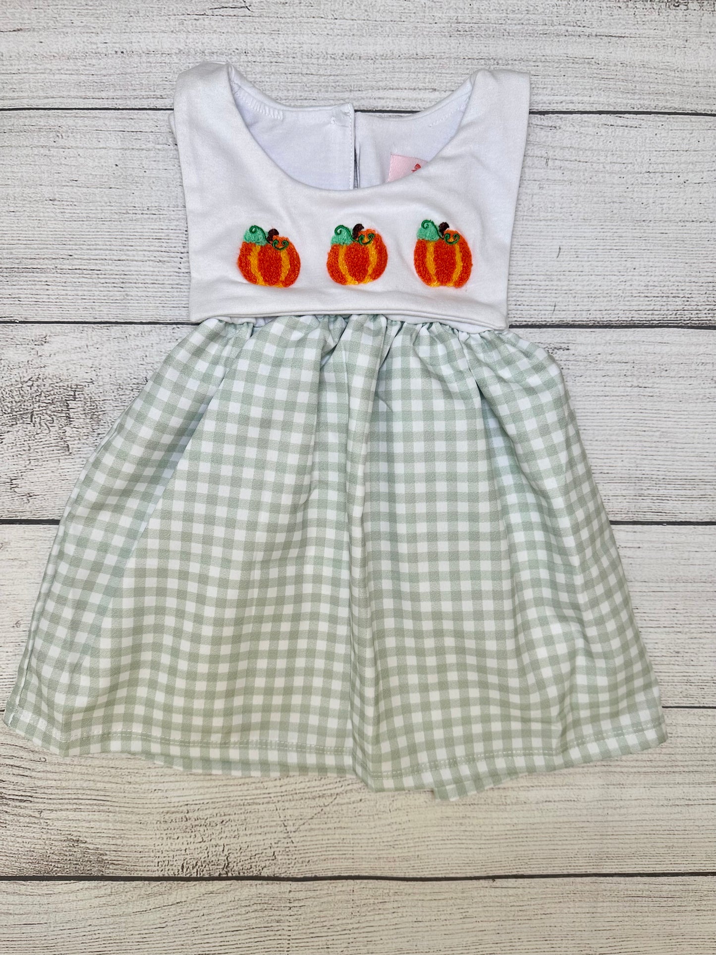 RTS: Girl’s Pumpkin Bib Dress