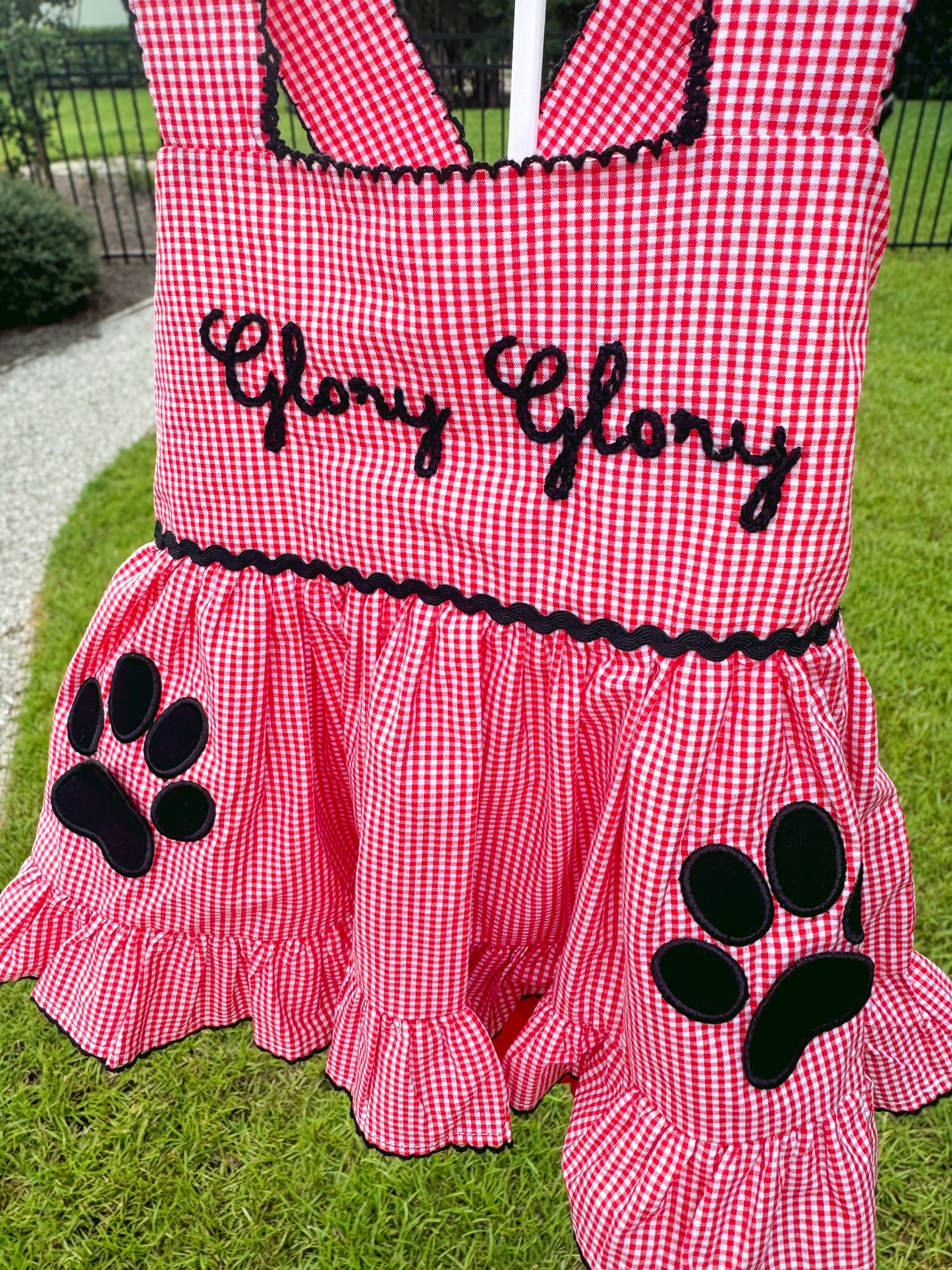 RTS: Gingham Gameday Glory Glory Girl Diaper Set