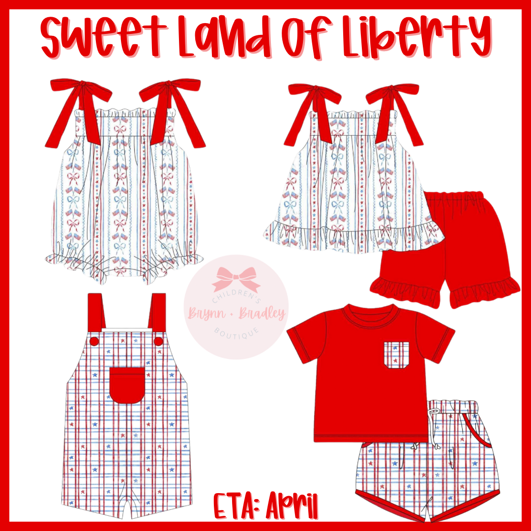 RTS: Sweet Land of Liberty Girl Shorts Set