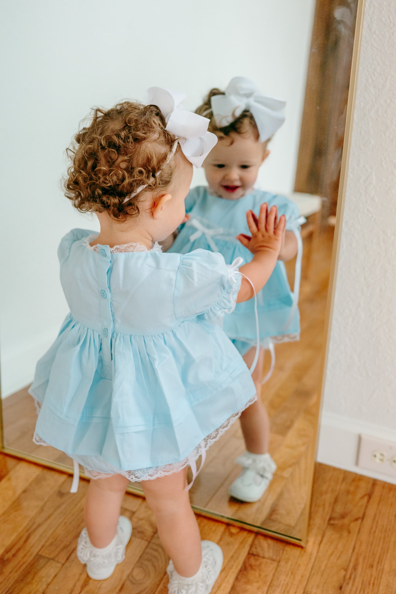 RTS: Girl’s Blue Heirloom Diaper Set