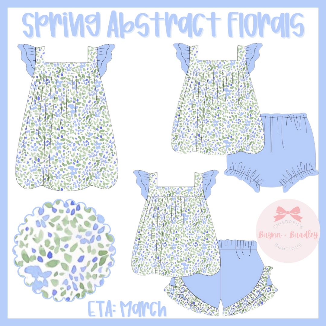 RTS: Spring Abstract Florals Girl Diaper Set