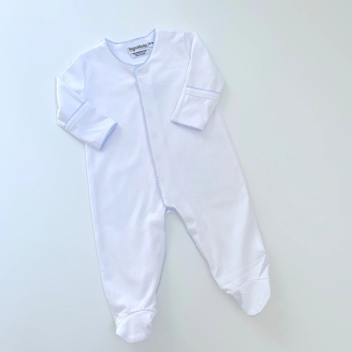 RTS: Boy’s Blue Picot Trim Footie