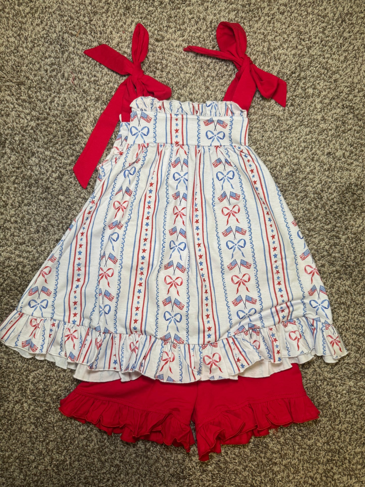RTS: Sweet Land of Liberty Girl Shorts Set