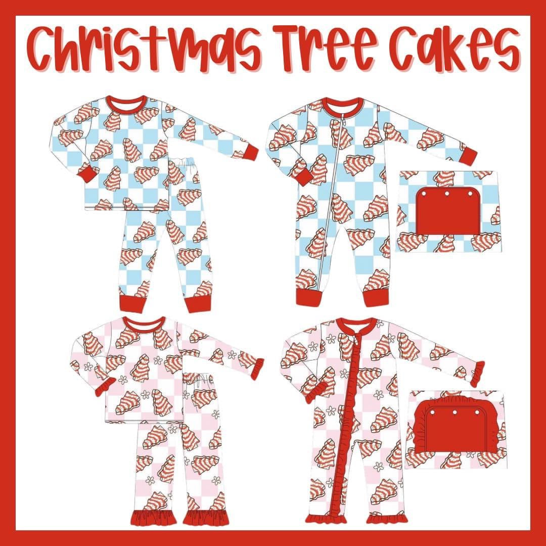 RTS: Girl Christmas Tree Cakes Ruffle Zippy