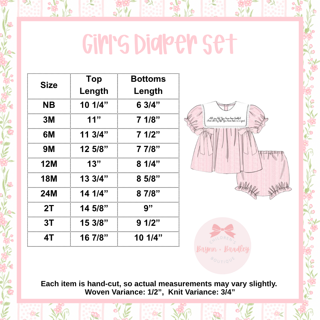 RTS: Girl’s Green Corduroy Bows Diaper Set