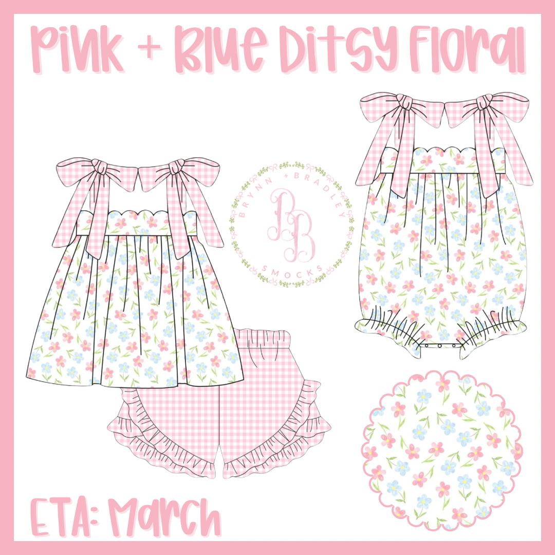 Preorder Pink + Blue Ditsy Floral Collection - ETA: March