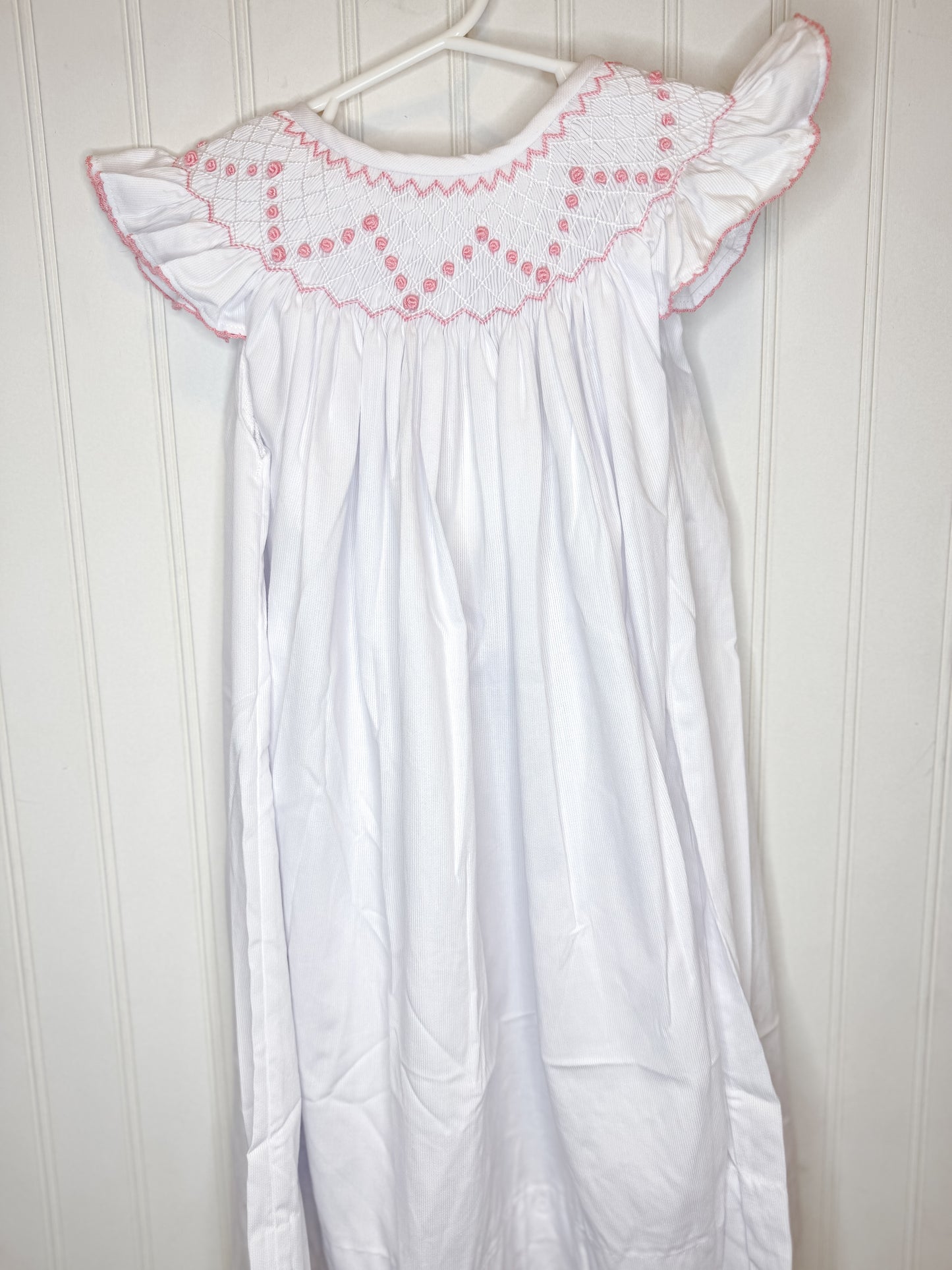 RTS: Girl’s Tiny Flower Smocked Bishop Dress