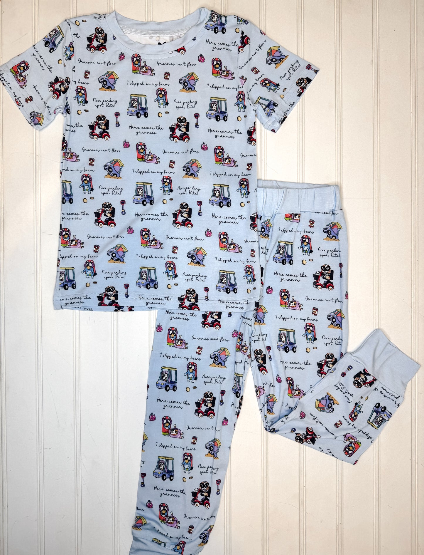 RTS: Here Comes the Grannies Bamboo Short Sleeve Pants Set