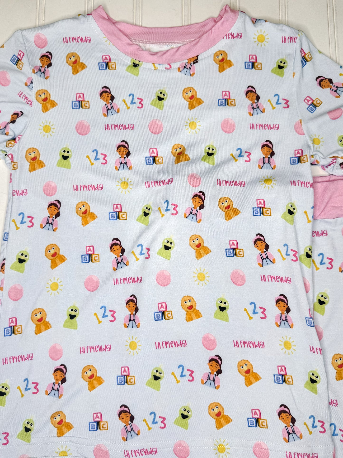 RTS: Hi Friends Bamboo Short Sleeve Pants Set