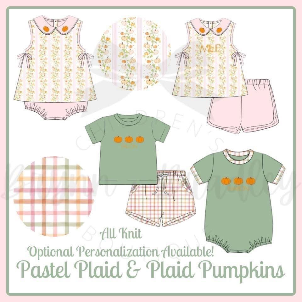 Preorder Pastel Plaid & Plaid Pumpkins Collection- ETA: September