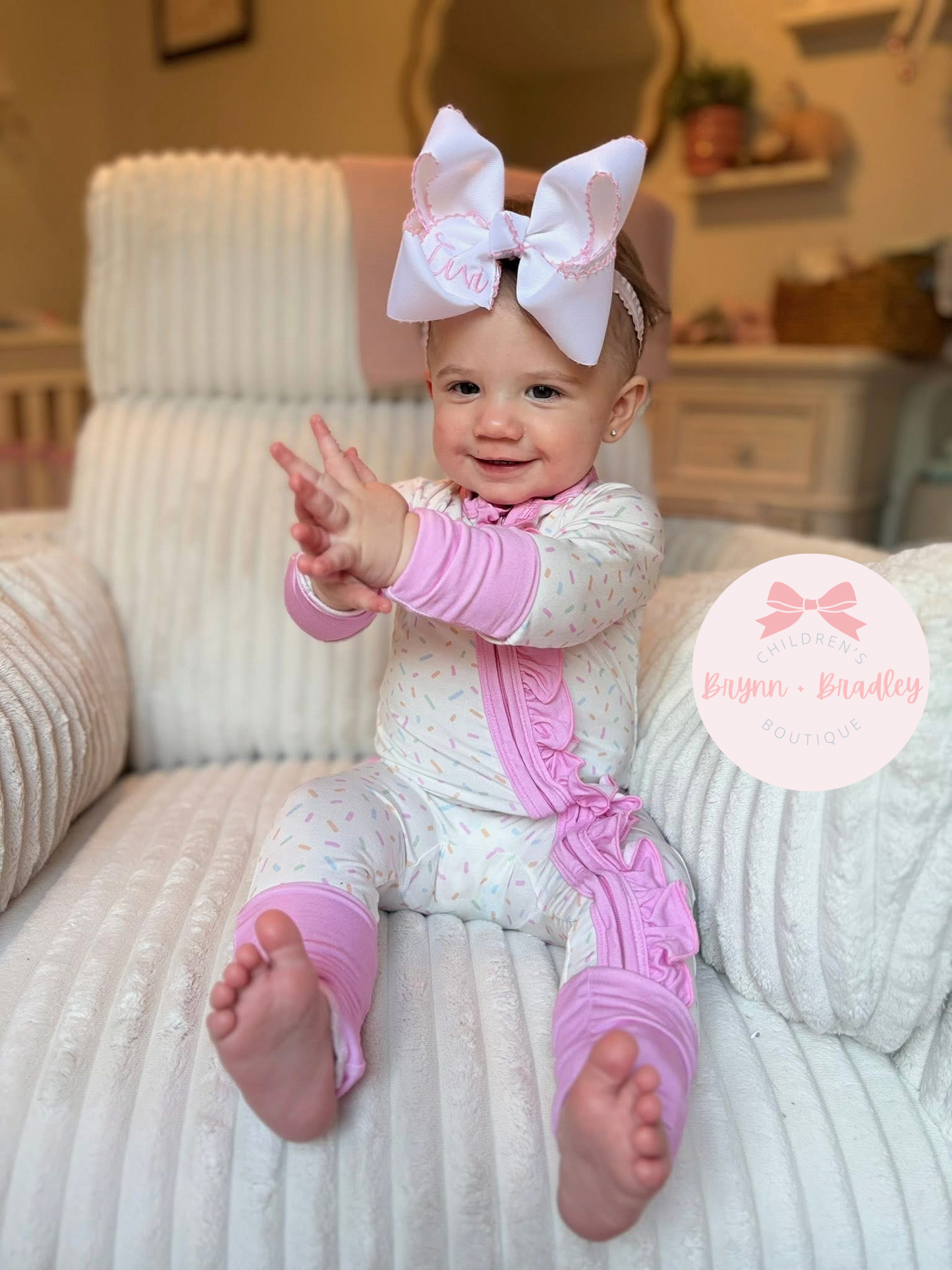 RTS: Girl’s Celebration Bamboo Ruffle Zippy