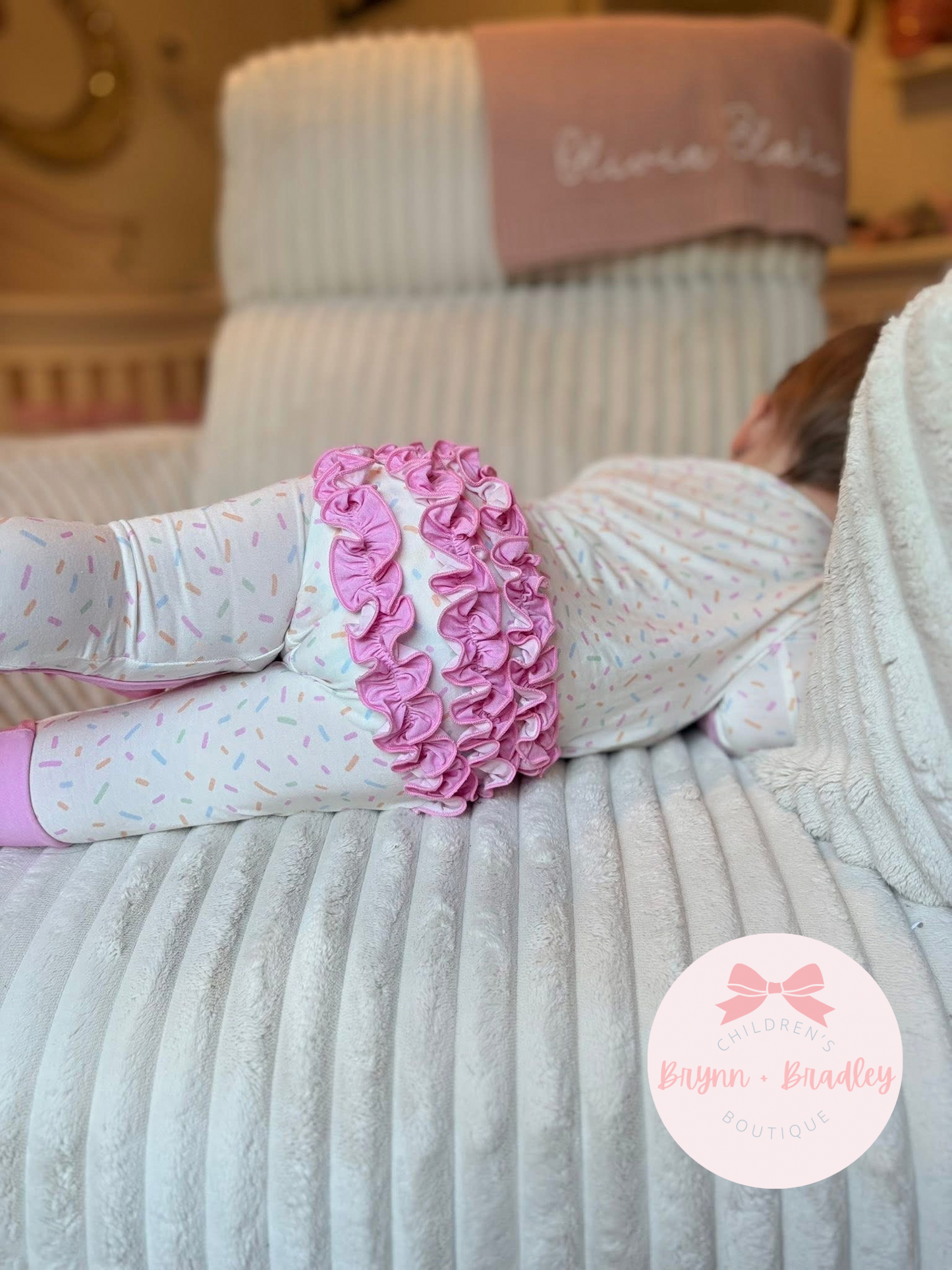 RTS: Girl’s Celebration Bamboo Ruffle Zippy