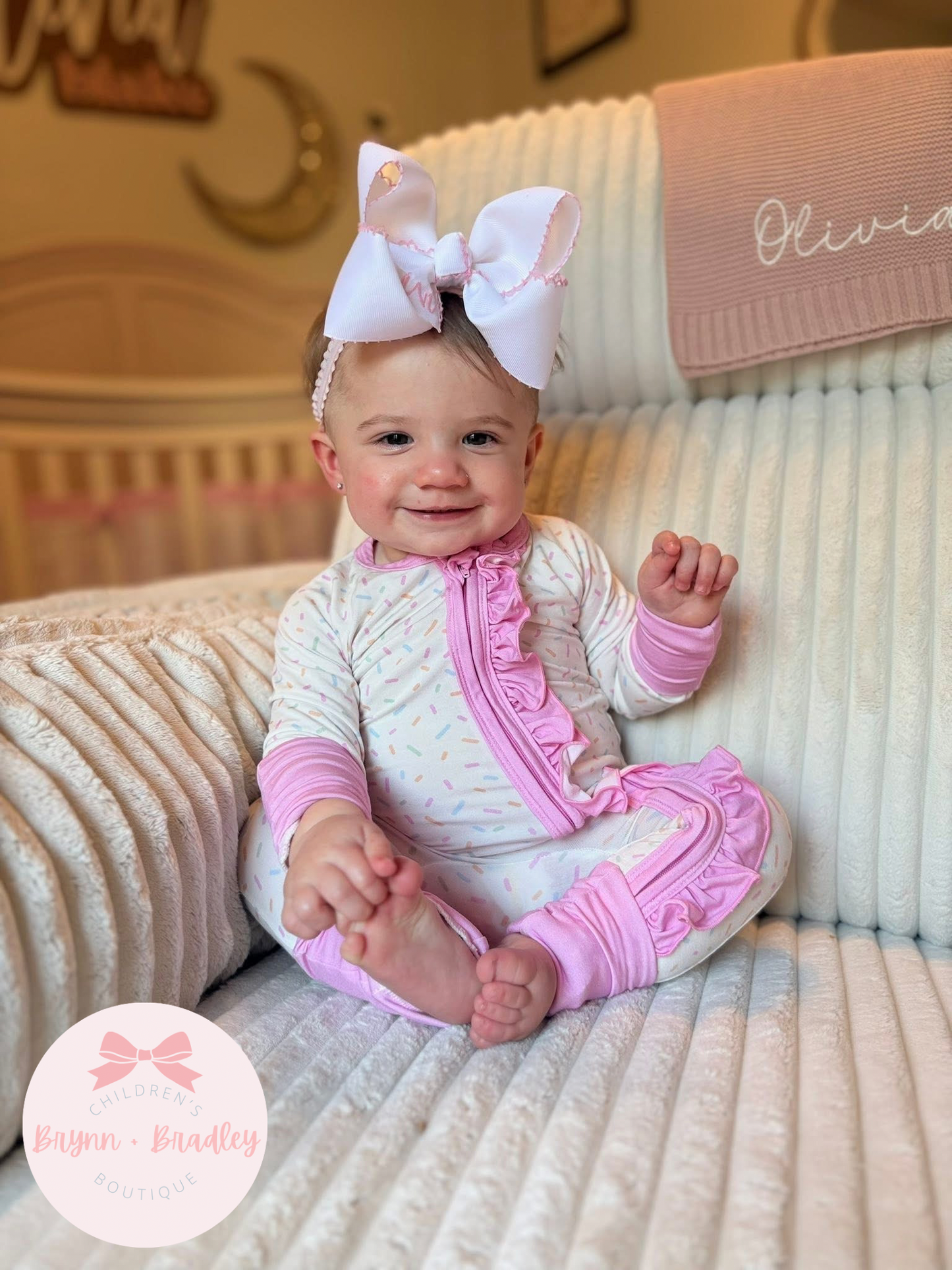 RTS: Girl’s Celebration Bamboo Ruffle Zippy