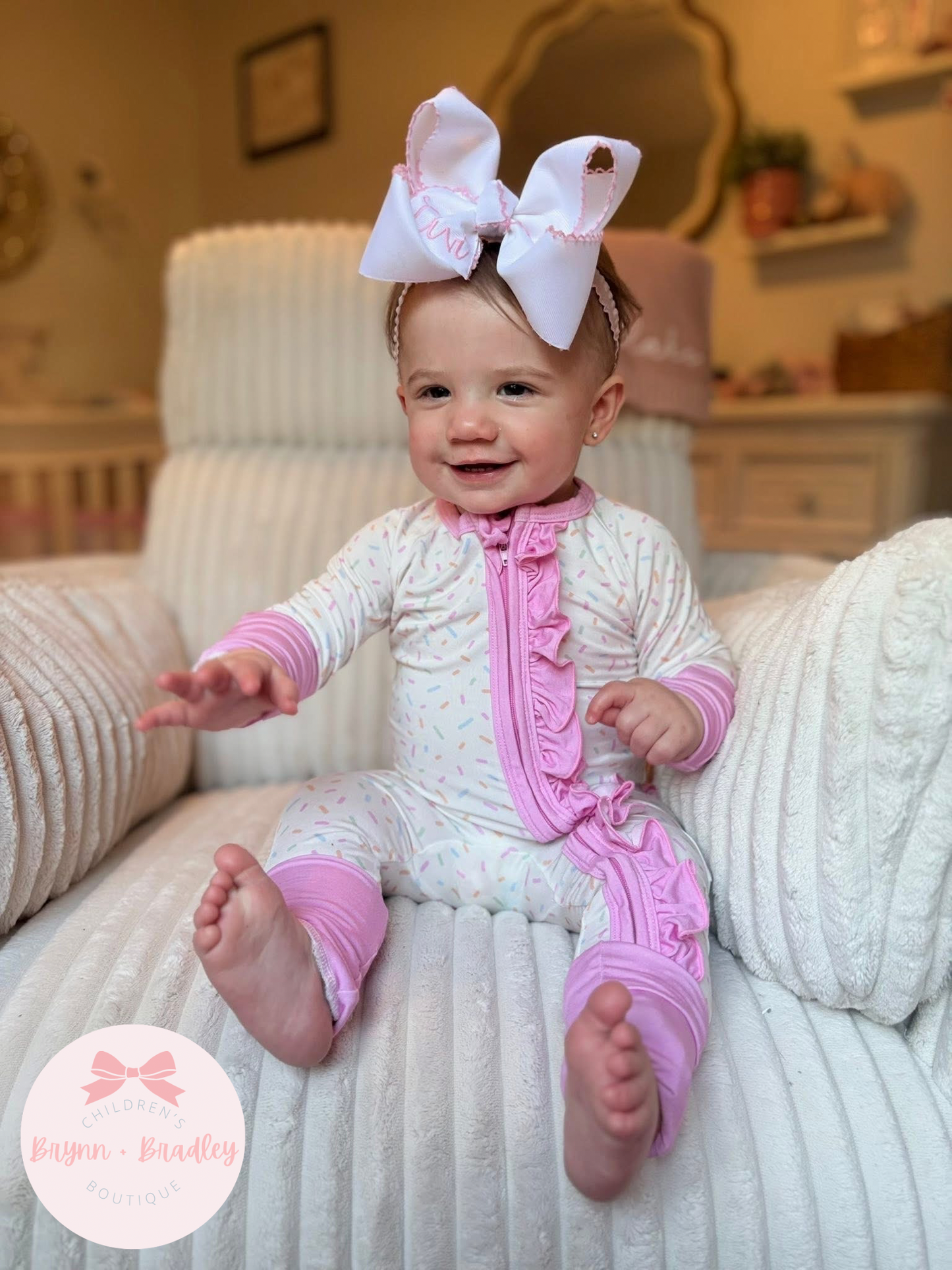 RTS: Girl’s Celebration Bamboo Ruffle Zippy