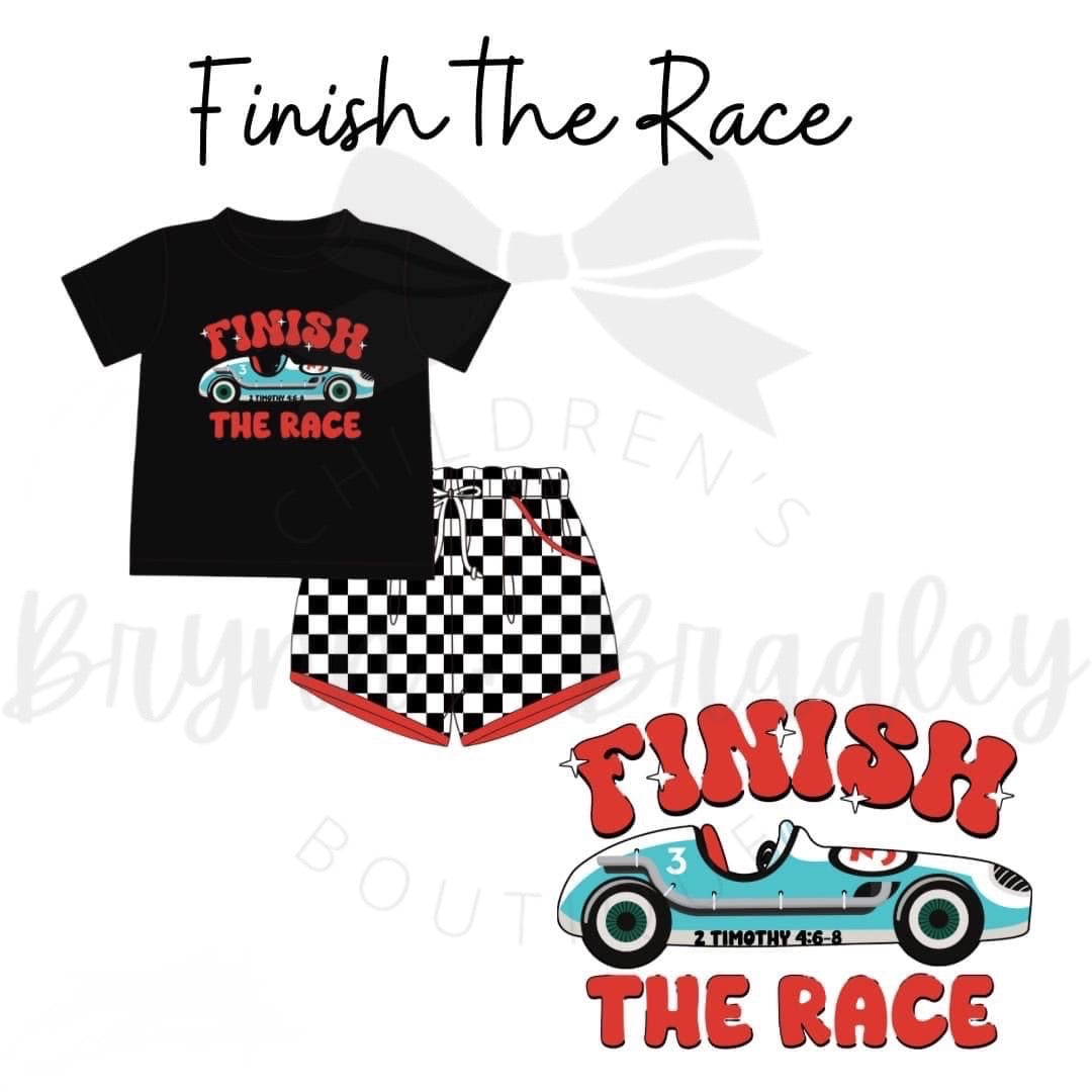 Boy’s Finish the Race Shorts Set