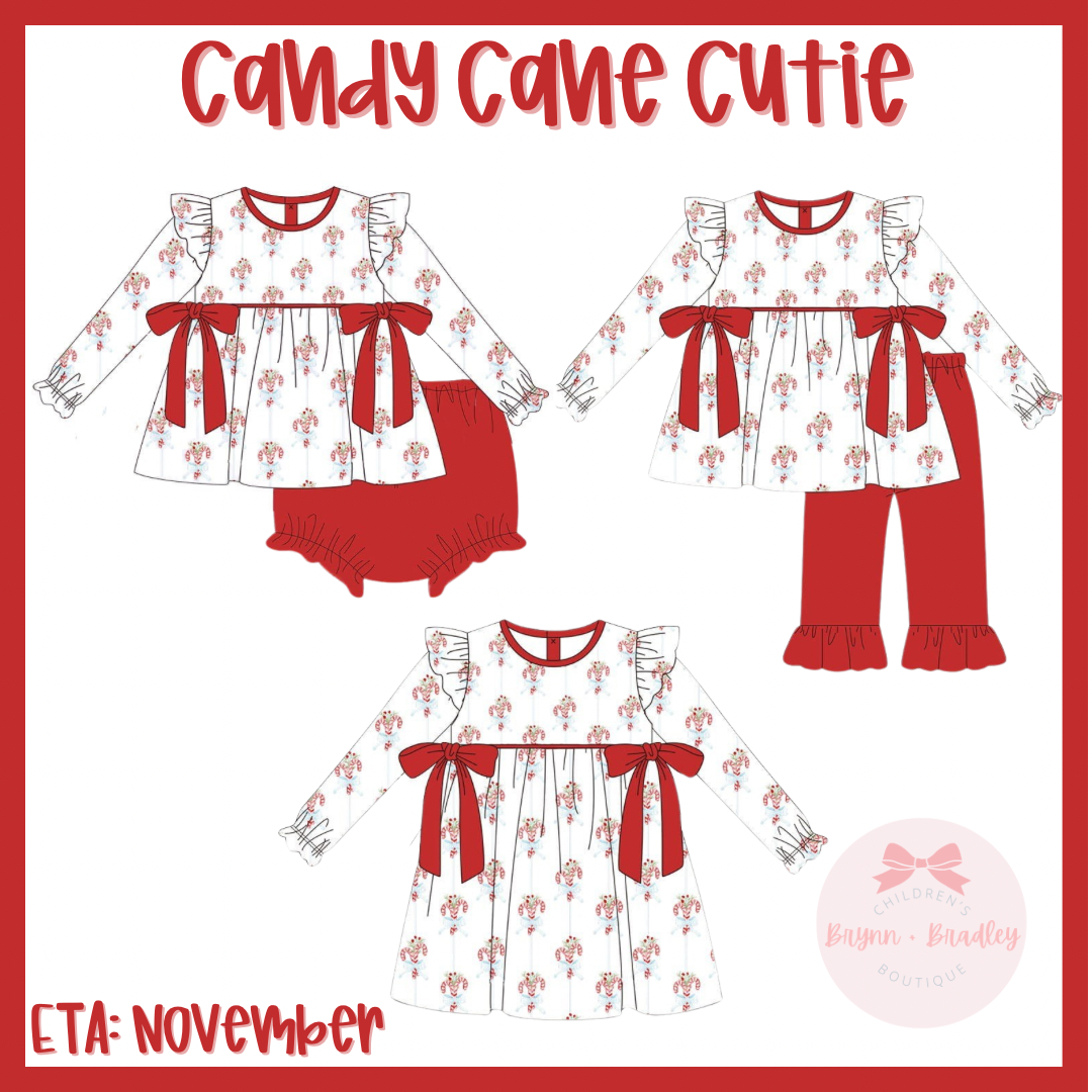 RTS: Candy Cane Cutie Girl Diaper Set