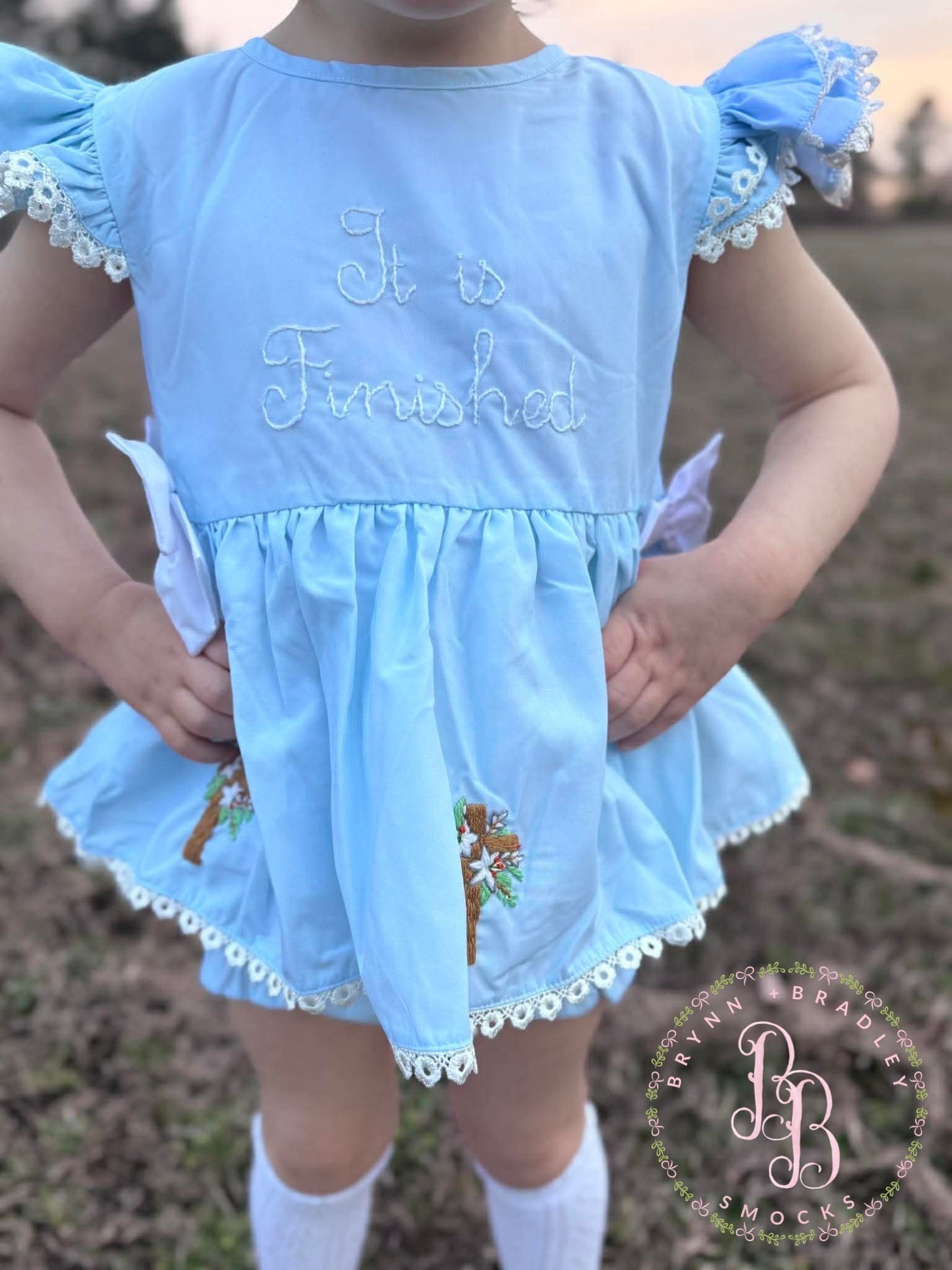 RTS: It Is Finished Girl Diaper Set **Dress Length 5T-6T!**