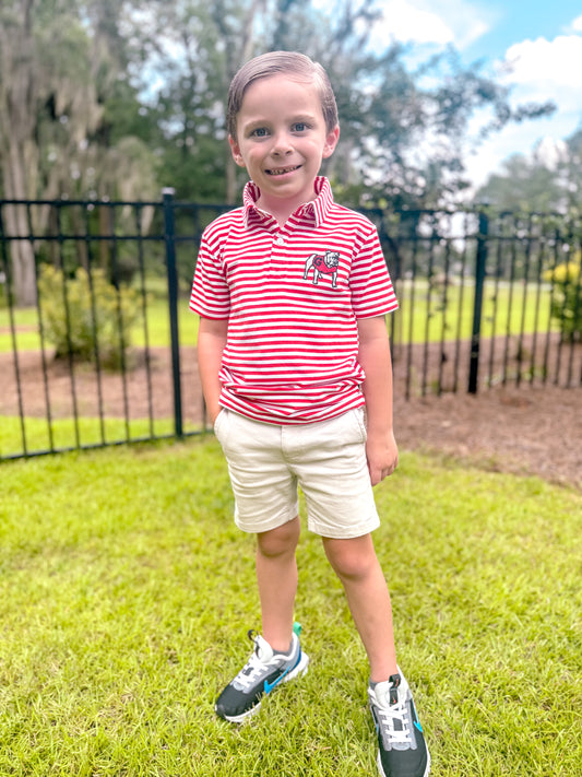 RTS: Red + Black Gameday Boy Polo Shirt
