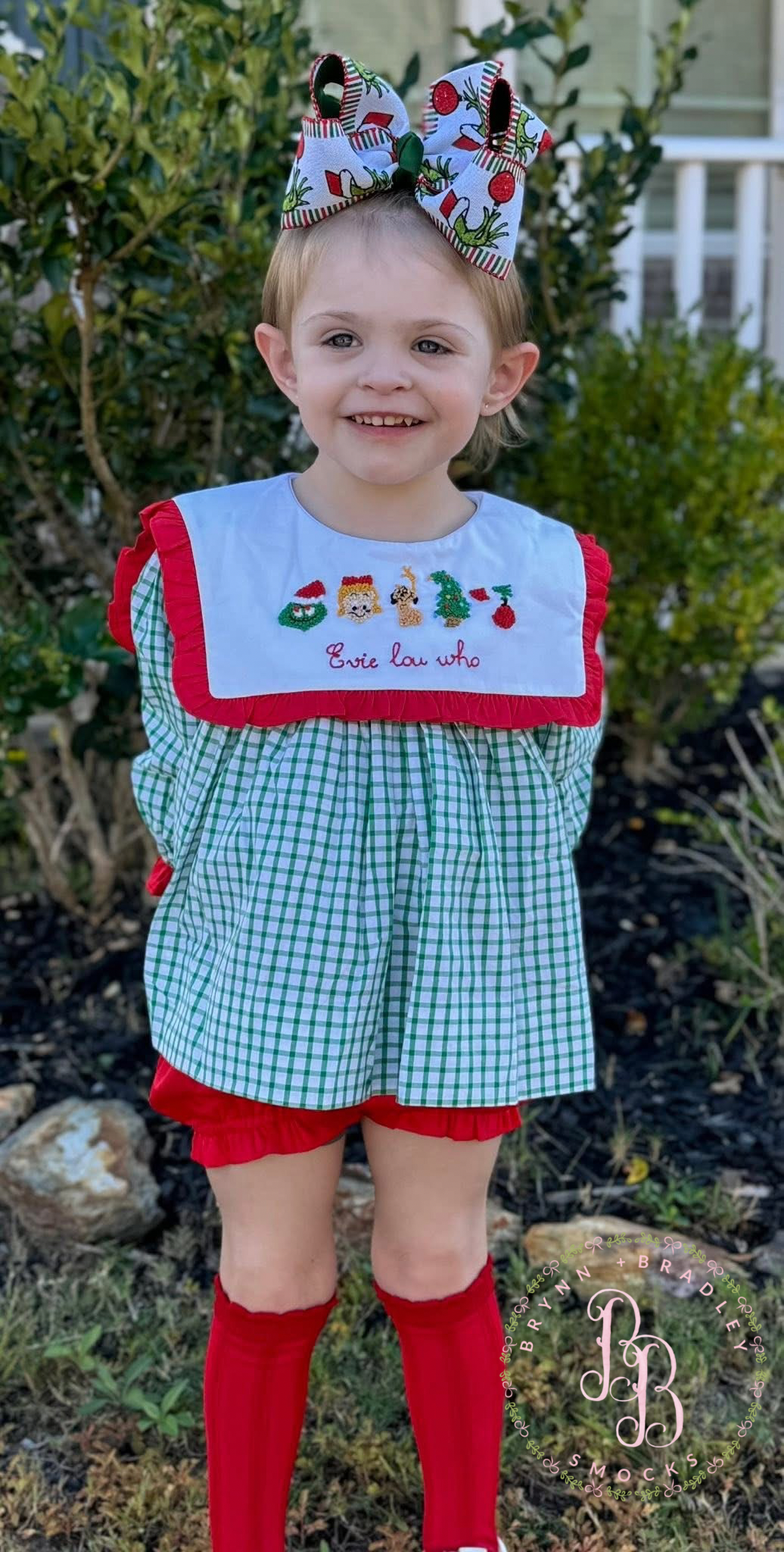 RTS: French Knot Whoville Girl Bloomer Set