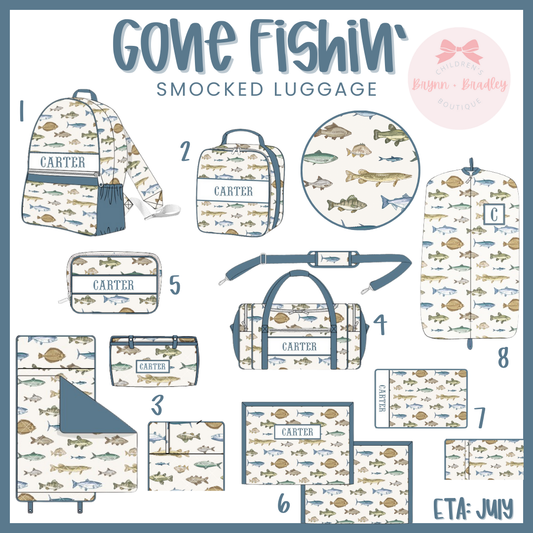 PO16: Gone Fishin’ Smocked Luggage Collection