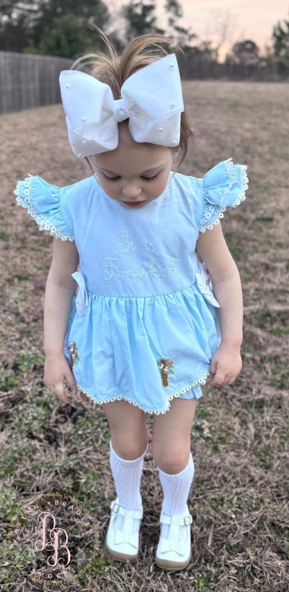 RTS: It Is Finished Girl Diaper Set **Dress Length 5T-6T!**