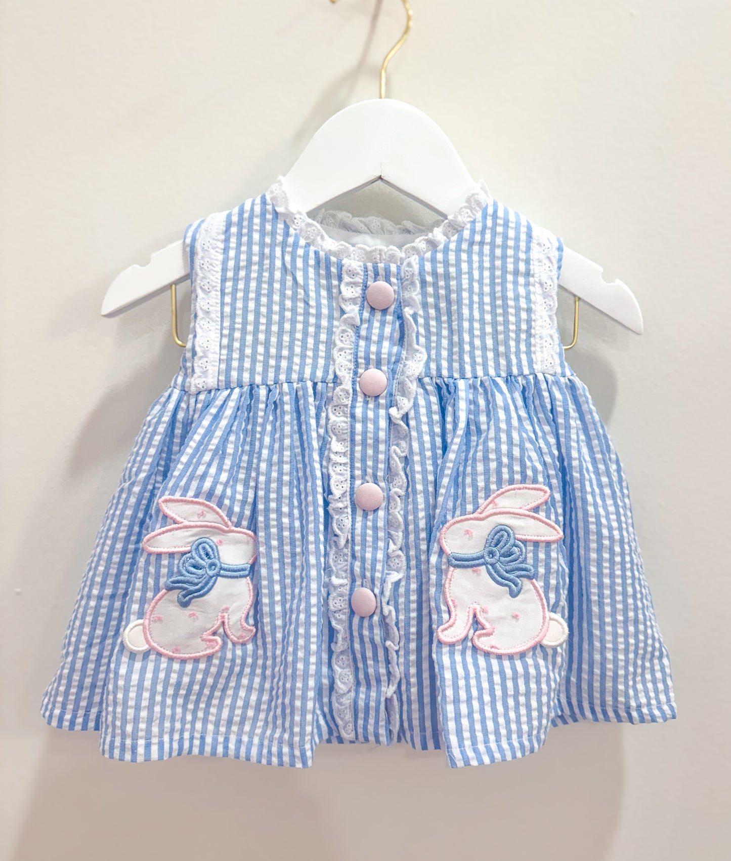 RTS: Hop Little Bunnies Girl Diaper Set **Dress Length 5T-6T!**